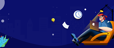 创意卡通工作加班熬夜微信公众号素材图片背景