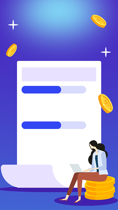 蓝色简约有奖调查问卷宣传手机海报背景