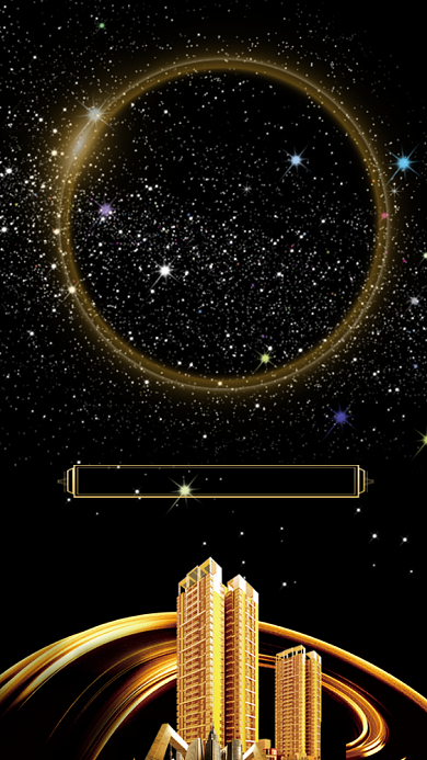 创意金色房地产楼盘海报背景