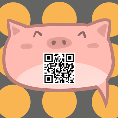 可爱卡通猪年二维码背景