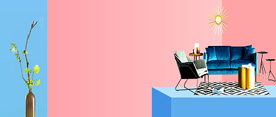 拼色创意简约家装新风尚公众号首图背景