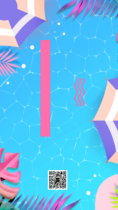 夏季泳池派对手机海报宣传背景