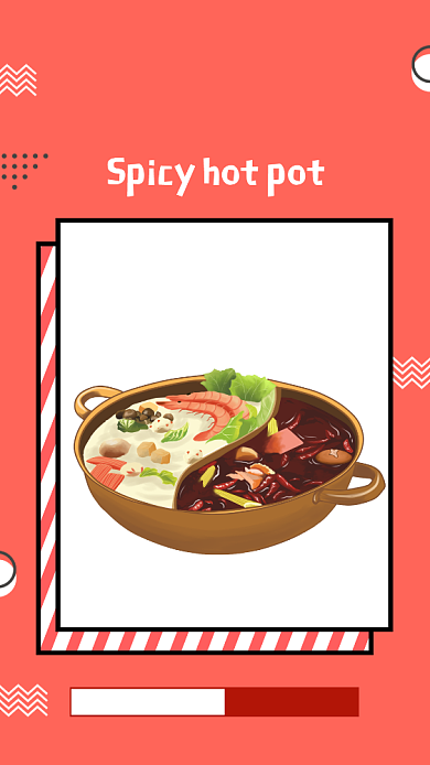 红色扁平麻辣火锅美食活动促销海报背景
