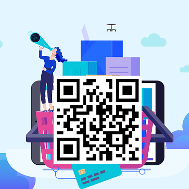 扫码购物二维码背景