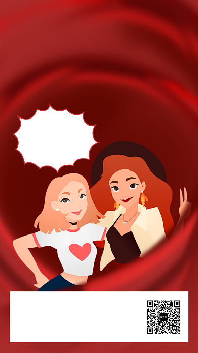 红色时尚双十二拼单姐妹团手机海报背景