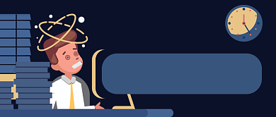 深色卡通加班熬夜青年自救指南公众号首图背景