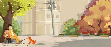 立秋一叶知秋漫画公众号首图背景