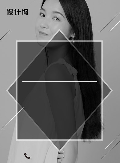 黑白大气简约时尚美发海报背景