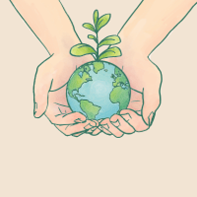 简约手绘地球世界地球日公众号次图背景