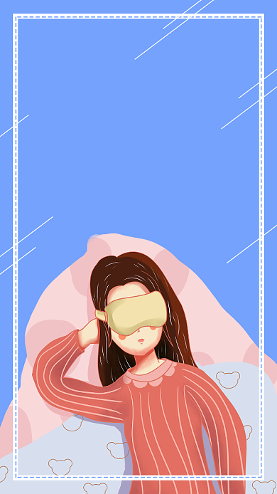 日签卡通手机海报背景