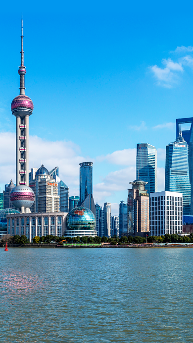 国庆旅游打卡晒家乡之上海营销手机海报背景