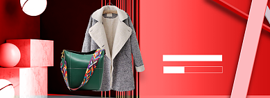 时尚年货节女装促销banner背景