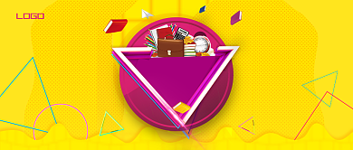 开学季卡通立体公众号首图背景