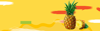 黄色活力背景菠萝水果banner背景
