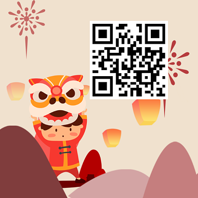 2019新年快乐二维码背景