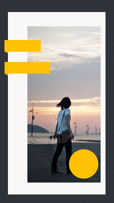 简约风秋季海边游宣传手机海报背景