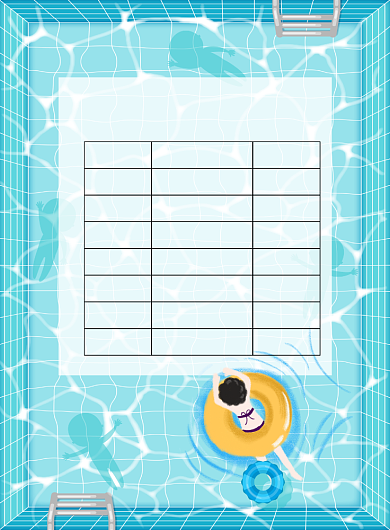 蓝色大气游泳课程表广告印刷海报模板背景