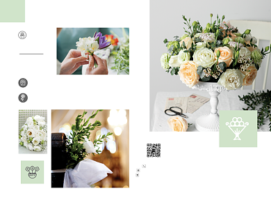 唯美清新简约花艺宣传三折页模板背景