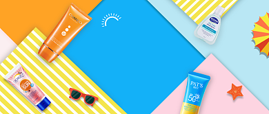 美妆防晒霜越晒越白彩色背景首图背景