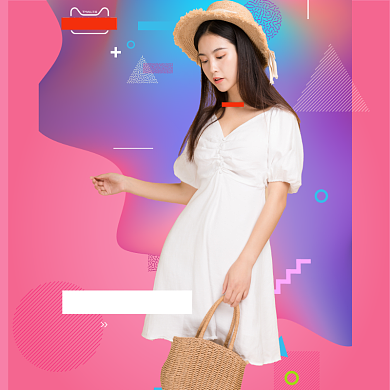 几何炫彩淘宝国庆焕新黄金周女装主图模板背景