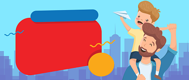 蓝色卡通寒假亲子游早鸟优惠公众号首图背景