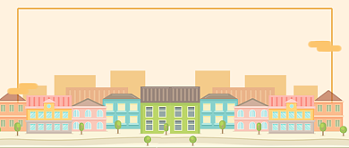 清新手绘矢量房屋街道房地产温馨宣传广告微信公众号素材图片背景