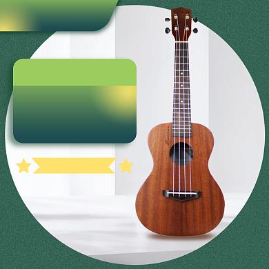 绿色黄色感恩节大促乐器吉他直通车背景