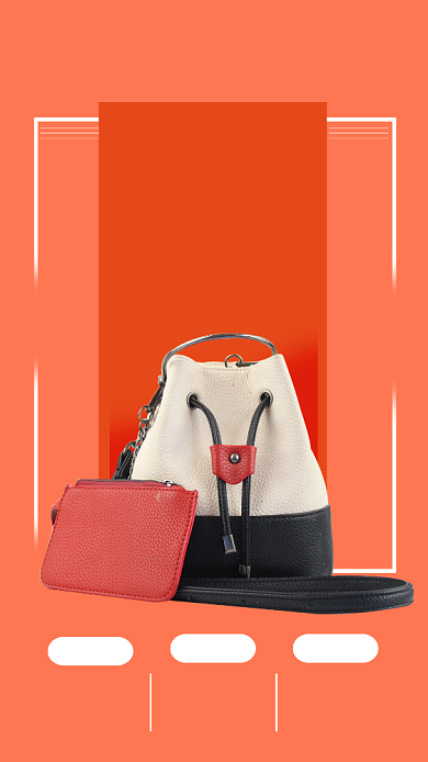 桔色简约新品上市女包促销海报背景