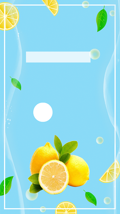蓝色小清新水果果蔬夏季夏天促销手机海报背景