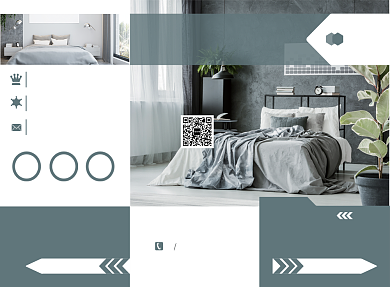 墨绿色时尚创意家居设计三折页模板背景