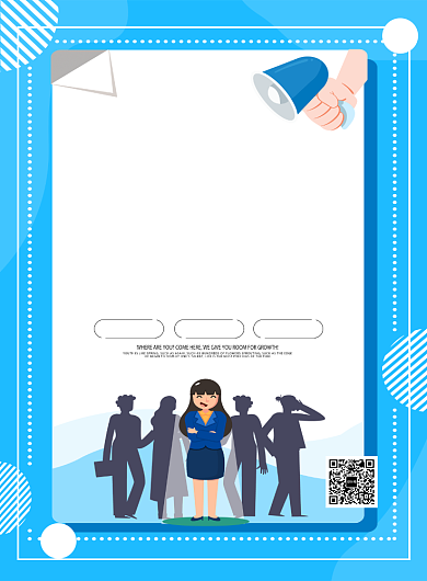 蓝色简约线条时尚企业招聘广告海报背景