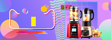 清新背景榨汁机双十二促销banner背景