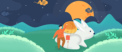 花好月圆中秋佳节插画公众号首图背景