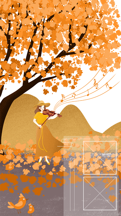 九月月签手机海报宣传背景