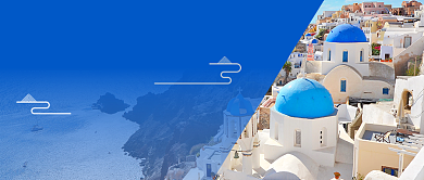 创意圣托里尼岛跟团游旅游微信公众号素材图片背景