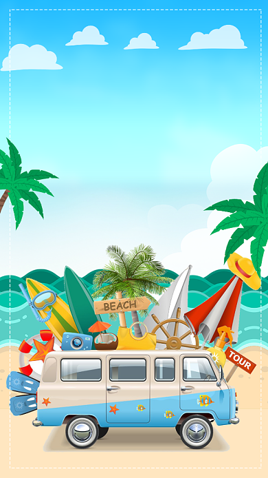 简约暑假夏令营海报背景