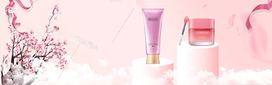粉色桃花梦幻淘宝banner背景