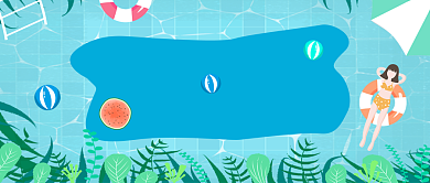 蓝色清新可爱八月八月你好公众号首图背景