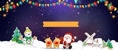 深蓝霓虹灯圣诞节公众号首图背景