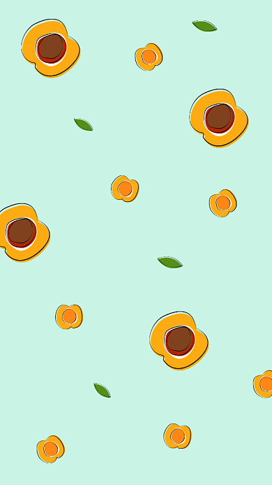 水果插画平铺手机壁纸背景