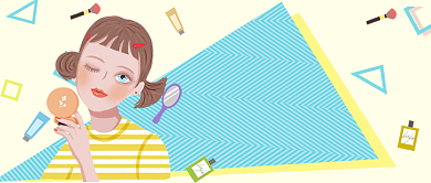 黄色蓝色服饰美妆女神养成计划首图背景