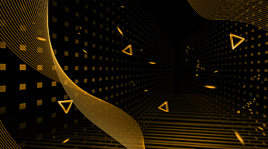 金色大气商务科技商务线条企业年会手机海报背景