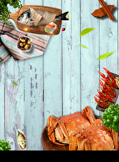 时尚大气海鲜大派送广告印刷海报模板背景