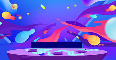 3D梦幻风格双十一促销电商海报背景