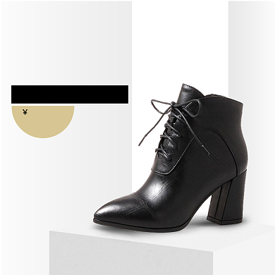 真皮时尚坡跟女鞋淘宝直通车图片背景