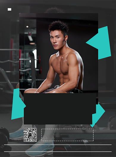 时尚经典深色系健身俱乐部印刷海报背景