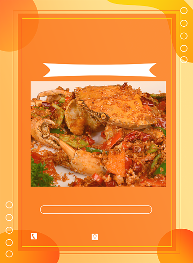 橙色扁平化餐饮美食阳澄湖大闸蟹印刷海报背景