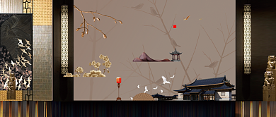 古风高端房产宣传公众号首图背景