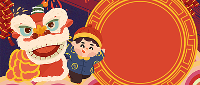 卡通红色爆竹恭喜发财新年公众号首图背景