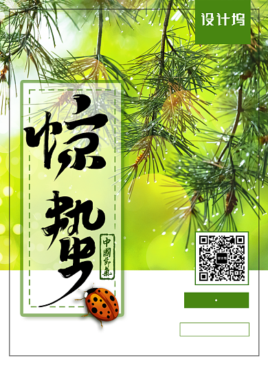 简约大气二十四节气之惊蛰主题海报背景